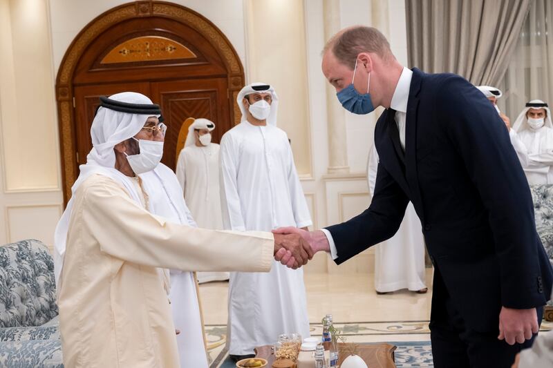 Prince William offers condolences to Sheikh Tahnoun bin Mohammed, Ruler's Representative in Al Ain Region.