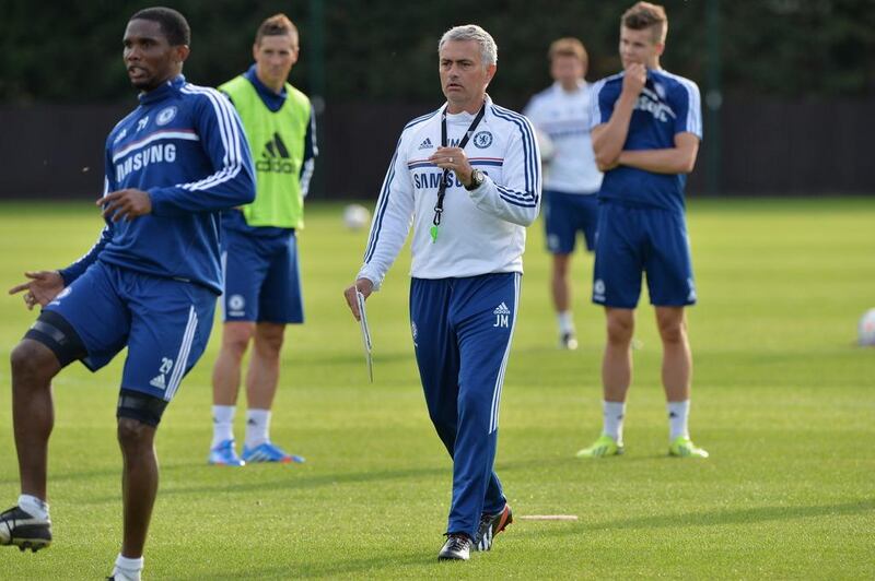 Jose Mourinho has criticised a strike force of Fernando Torres, Samuel Eto'o and Demba Ba with only five combined Premier League goals between them. Darren Walsh / Chelsea FC / AP