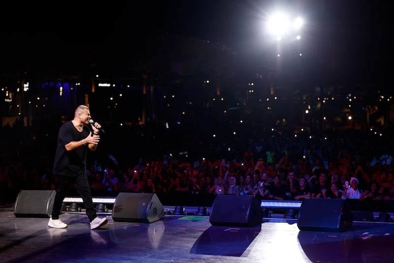Egyptian singer Amr Diab performs at Expo 2020 Dubai on Saturday, October 30. All photos: Mahmoud Loutfy