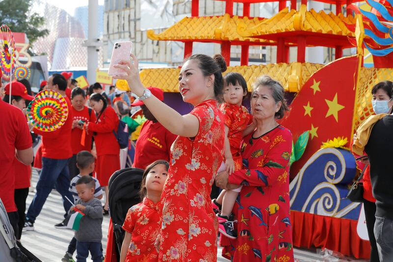 The Lunar New Year celebrations at Expo City offered many opportunities for selfies.