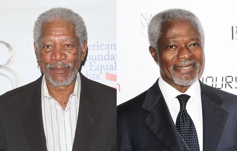 Morgan Freeman and Kofi Annan (Getty Images)