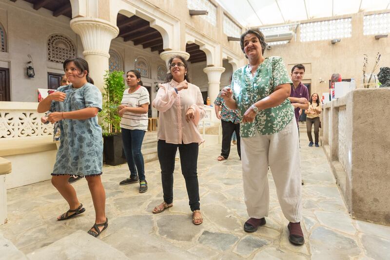 UAE residents with special needs learn dance moves at a popular art studio Mawaheb in Dubai. The studio that would have celebrated its 10th anniversary has shut down amid the coronavirus pandemic. Music, dance and singing were as important as sessions on painting, mosaic and sculpture. Courtesy: Mawaheb