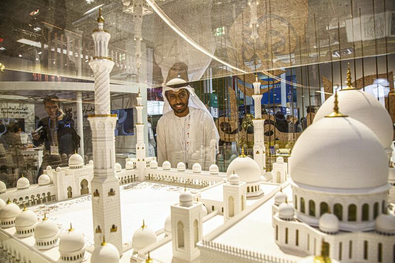 Replica of Sheikh Zayed Grand Mosque at WTM London.  Rob Greig for The National