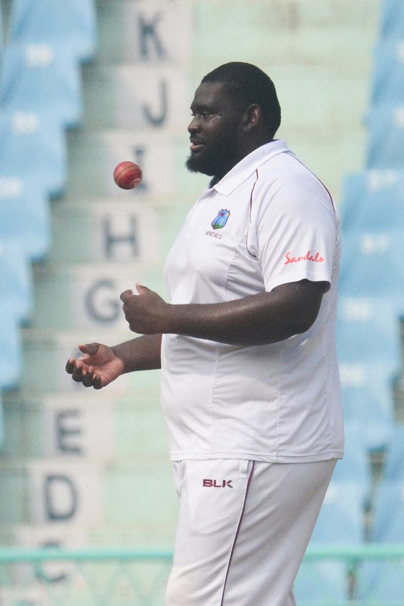 West Indies' Rahkeem Cornwall picked up seven wickets in the first innings of the one-off Test against Afghanistan in Lucknow on Wednesday. AFP