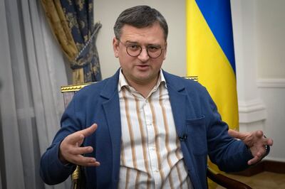 Ukraine's Foreign Minister Dmytro Kuleba during an interview with AP in Kyiv, Ukraine, on Monday. AP