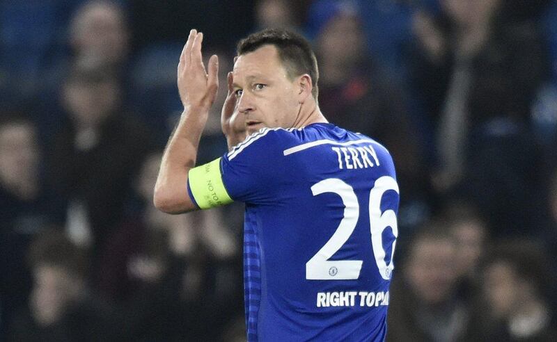 John Terry applauds fans at the end of Chelsea's Champions League exit to Paris Saint-Germain on Wednesday night. Toby Melville / Reuters / March 11, 2015