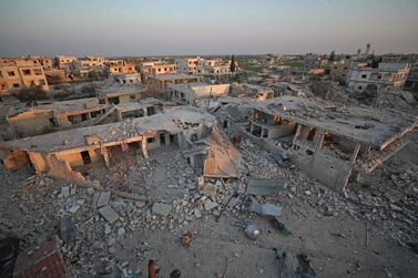 The village of Al Nayrab, about 14 kilometres southeast of the city of Idlib, in northwestern Syria. AFP