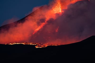 The Mount Etna eruption this week. Getty Images