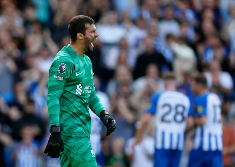 LIVERPOOL PLAYER RATINGS: Should have done better for Brighton’s opening goal but produced two excellent saves later in the game. Not much he could do with Dunk’s strike from close range. Reuters