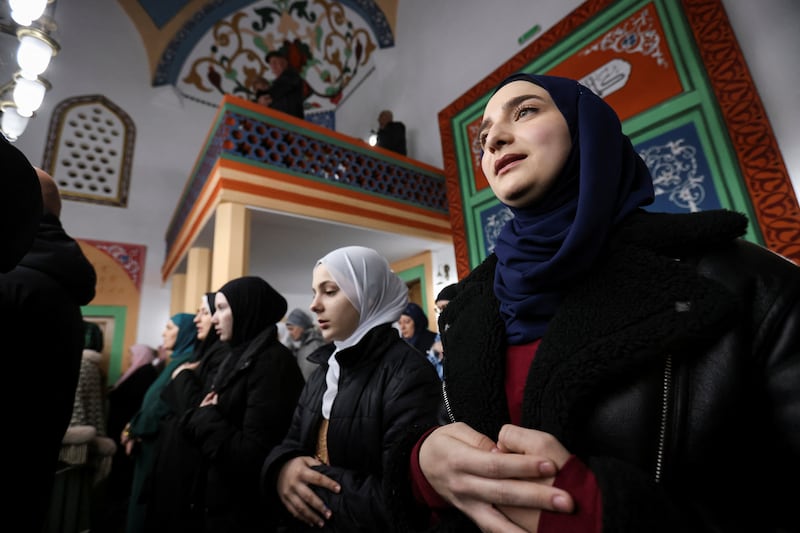 Women pray during a ceremony marking the start of Ramadan in Cajnice, Bosnia and Herzegovina. Reuters