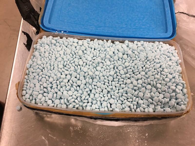 Fentanyl pills seized by law enforcement in the US. AP