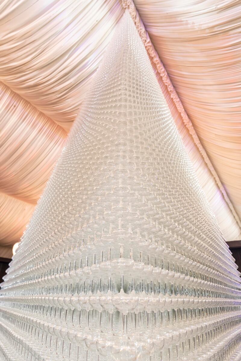The world's largest drinking glass pyramid will be on display at Atlantis The Palm's annual New Year's Eve Gala Dinner.