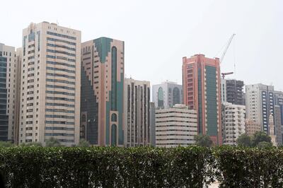 ABU DHABI , UNITED ARAB EMIRATES, September 9 – 2018 :- View of the buildings in the Tourist Club area in Abu Dhabi. ( Pawan Singh / The National )  For News. Story by Anna/ John