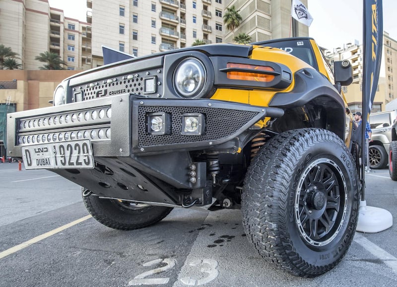 DUBAI, UNITED ARAB EMIRATES -FJ Cruiser 2008 model at UAE Offroaders Show at Al Ghurair Centre.  Leslie Pableo for The National for Adam Workman's story