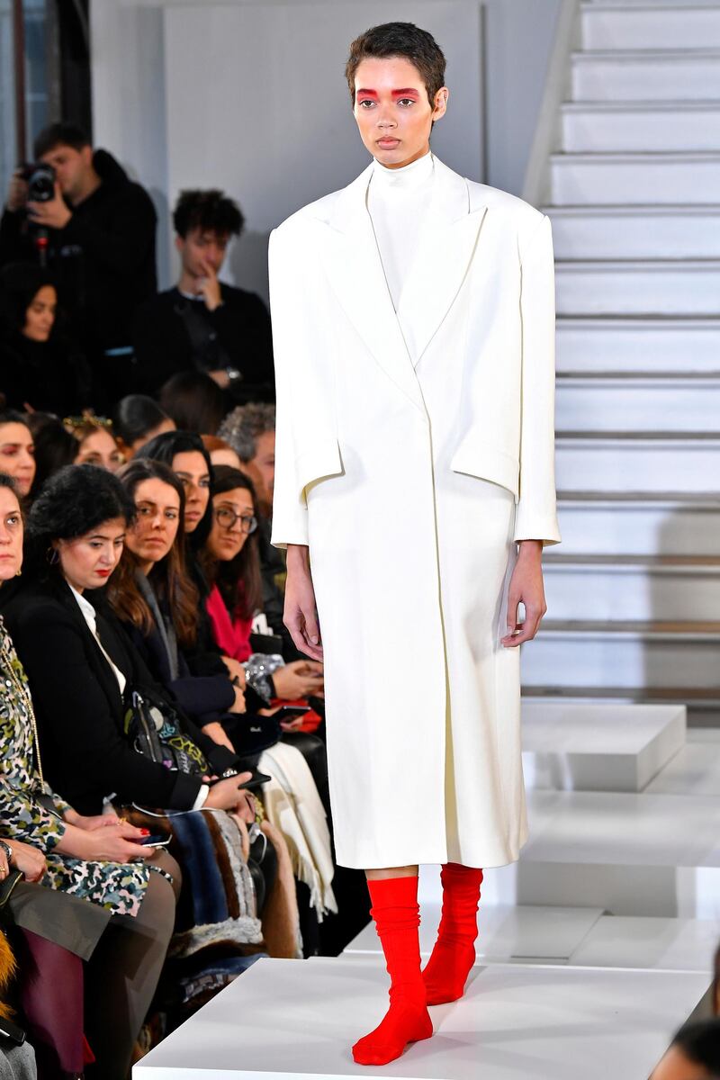 A look from the Maison Rabih Kayrouz spring / summer 2020 collection during Paris Haute Couture Fashion Week on January 20, 2020. Getty Images