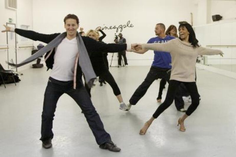 Embargoed to 0001 Friday December 17 Michelle Williams and dancing partner Brendan Cole during group rehearsals for Strictly Come Dancing, at Pineapple Dance Studios in Covent Garden, central London. 