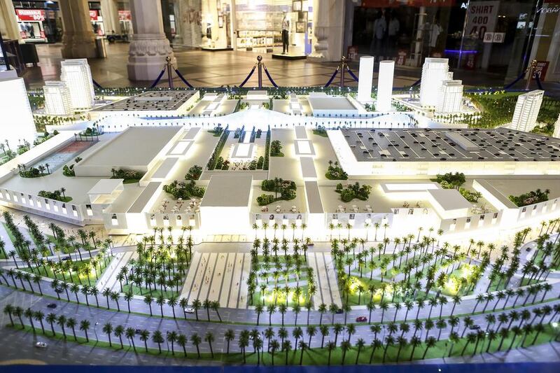 A scaled version of the planned Deira Mall by Nakheel on display at Ibn Battuta Mall. Antonie Robertson / The National