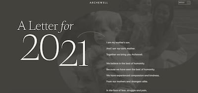 The homepage of archewell.com.