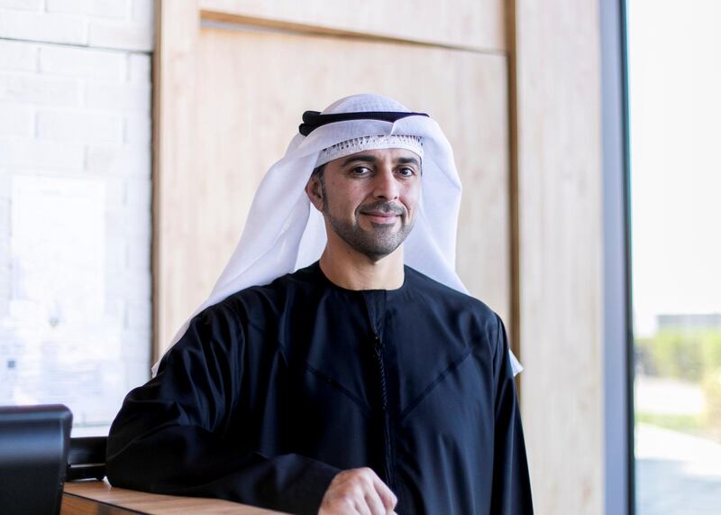 ABU DHABI, UNITED ARAB EMIRATES. 21 JANUARY 2020.
Yousef Al Hammadi in his restaurant Chop’t salad cafe in Masdar city. He is hoping to expand a chain of healthy eating restaurants across the UAE to encourage better choices when eating out.

(Photo: Reem Mohammed/The National)

Reporter:
Section: