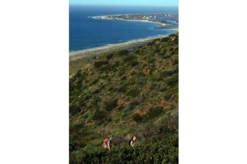 Hiking in the Santa Monica Mountains, California.