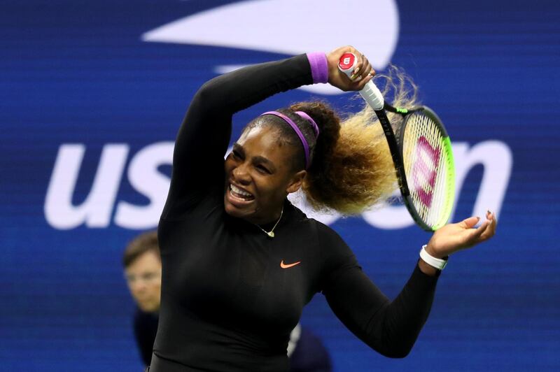 Serena Williams returns a shot. AFP