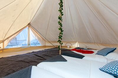 Longbeach Campground offers different categories of tents and glamping pods. Courtesy BM Hotels