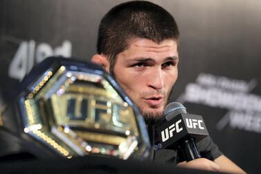 Khabib Nurmagomedov was full of praise for Abu Dhabi after a month of MMA events. Chris Whiteoak / The National