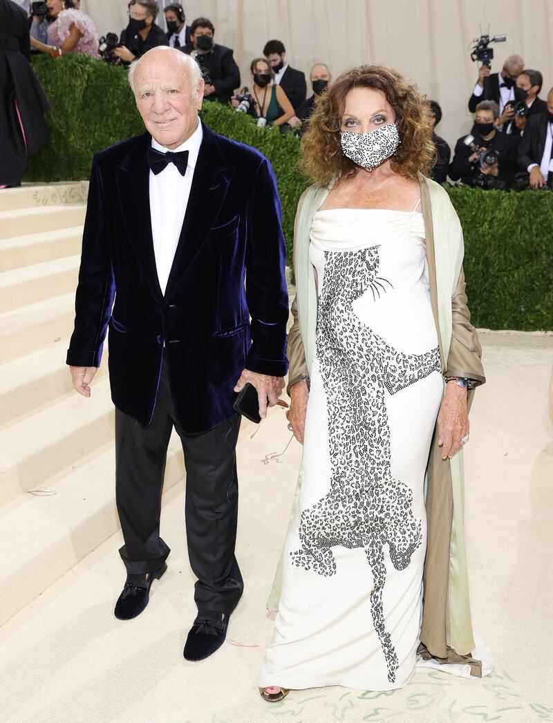 Barry Diller and Diane von Furstenberg attend the 2021 Met Gala. AFP