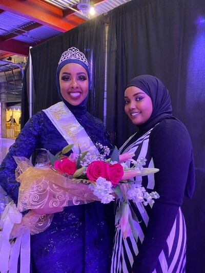 Abukar wore a blue gown as her special occasion outfit 