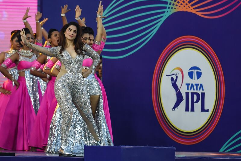 Bollywood star Tamannaah Bhatia performs during the opening ceremony. AFP
