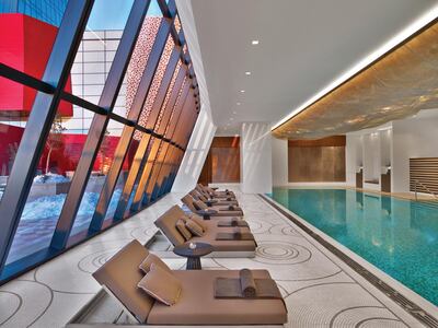 The swimming pool at the ESPA. Fairmont