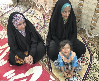 Rukayya with her mom and aunt. Zeina Awad / Unicef Iraq NOTE: For Basra water story