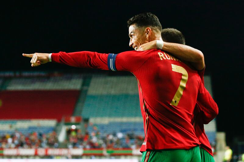 Ronaldo celebrates his goal. EPA