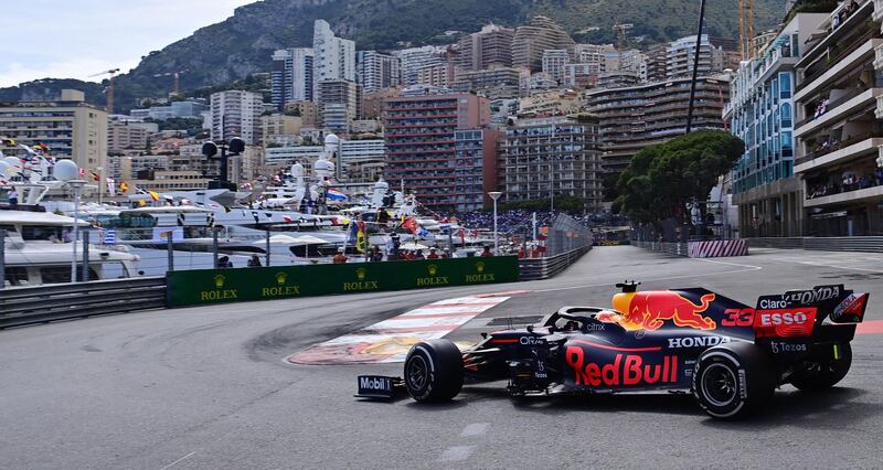 Red Bull driver Max Verstappen on his way to victory in the Formula One Monaco Grand Prix on Sunday, May 23. AFP