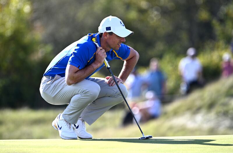 Team Europe's Rory McIlroy on the 10th hole. Reuters