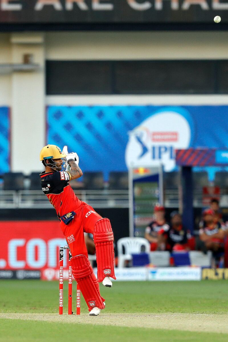 Gurkeerat Singh of Royal Challengers Bangalore batting during match 33 of season 13 of the Dream 11 Indian Premier League (IPL) between the Rajasthan Royals and the Royal Challengers Bangalore held at the Dubai International Cricket Stadium, Dubai in the United Arab Emirates on the 17th October 2020.  Photo by: Saikat Das  / Sportzpics for BCCI