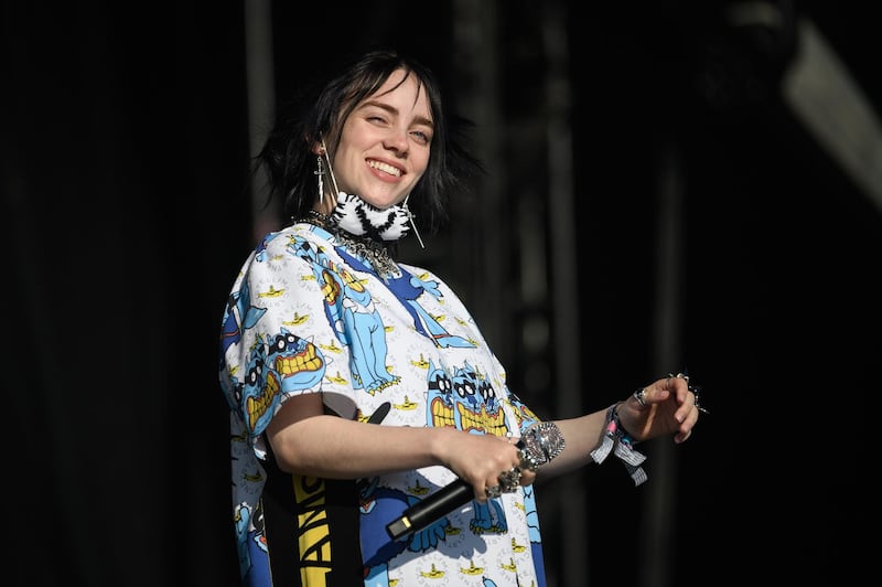 GLASTONBURY, ENGLAND - JUNE 30: Billie Eilish performs on the Pyramid Stage on day five of Glastonbury Festival at Worthy Farm, Pilton on June 30, 2019 in Glastonbury, England. Glastonbury is the largest greenfield festival in the world, and is attended by around 175,000 people.  (Photo by Leon Neal/Getty Images)