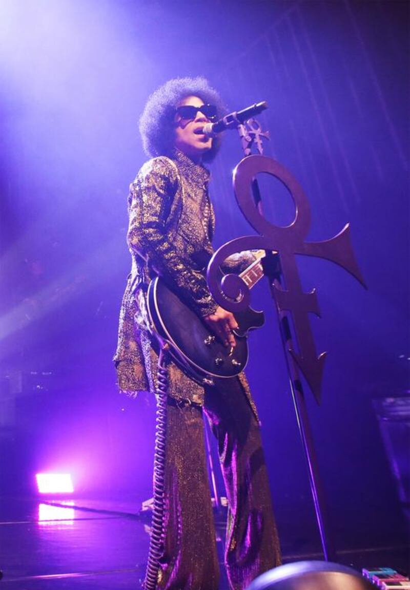 Prince performs during the HitnRun tour at Fox Theatre in Detroit in April. Chelsea Lauren / Getty Images for NPG Records 2015 / AFP