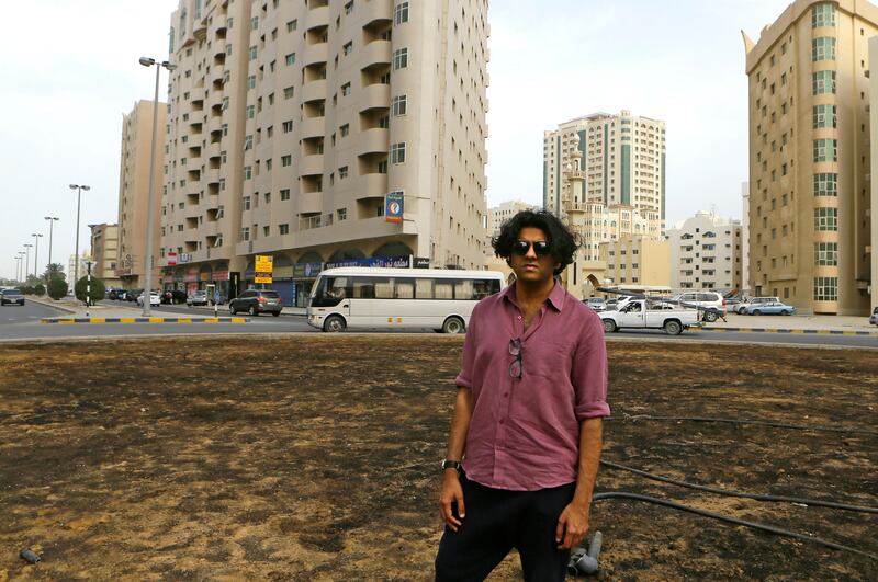 Sharjah, United Arab Emirates - March 12, 2017.  Vikram Divecha ( Artist based in the UAE ), will start his "Beej 2017" project as part of Sharjah Biennial.  Food crops will be planted on this roundabout along Fatimah Bint Asad street in Al Nabaah area.  ( Jeffrey E Biteng / The National )  Editor's Note; ID 92114 *** Local Caption ***  JB120317-Vikram01.jpg