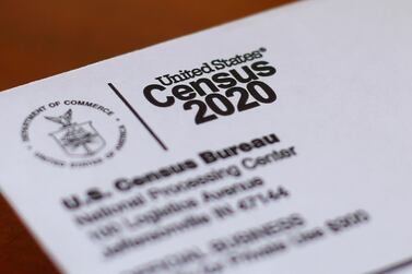 A 2020 census letter mailed to a US resident in Detroit. AP