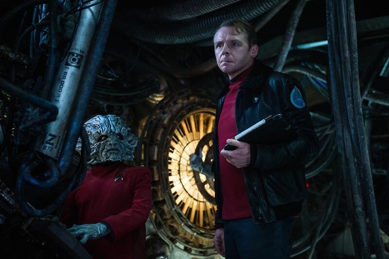 Simon Pegg, right, as Scotty with his assistant Keenser (played by Deep Roy) in Star Trek Beyond. Kimberley French / Paramount Pictures