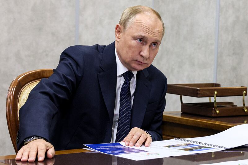 Russian President Vladimir Putin attends a meeting in Veliky Novgorod on Wednesday. AP Photo