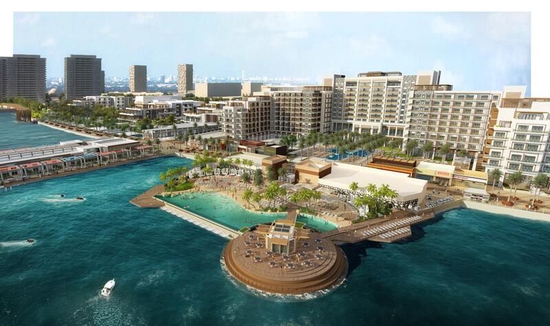 A rendering of the Hilton Abu Dhabi Yas Island Resort, which is expected to be completed in 2019. Courtesy Miral
