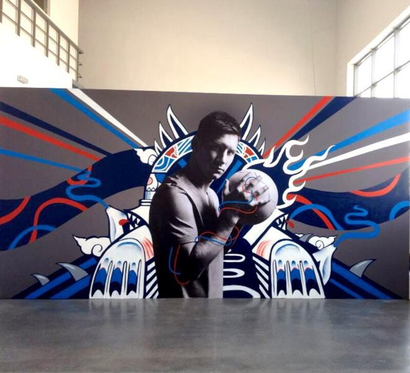 Murals of footballers by Brown Monkeys art collective were unveiled last night in Dubai’s A4 community space. Courtesy: PepsiCo Middle East & Africa.