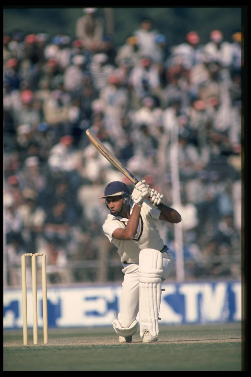 1984:  Mohinder Amarnath of India bating against England during the seconf test in Dehli, India.    Mandatory Credit: Adrian Murrell/Allsport UK