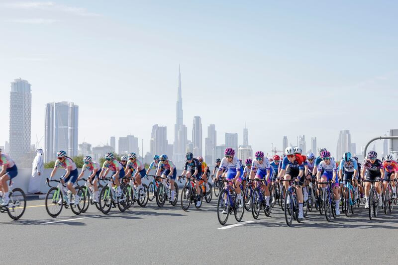 Sheikh Mohammed bin Rashid at the inaugural UAE Tour Women. Wam