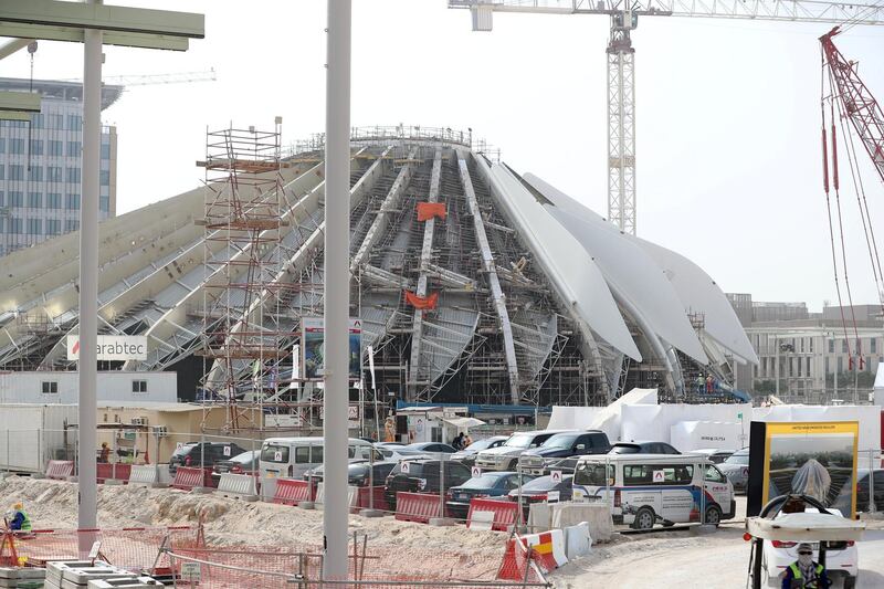 Dubai, United Arab Emirates - July 22, 2019: UAE Pavilion. Expo 2020 Dubai Open Doors. A sneak peek of the worldÕs greatest show now. Monday the 22nd of July 2019. Expo 2020 site, Dubai. Chris Whiteoak / The National