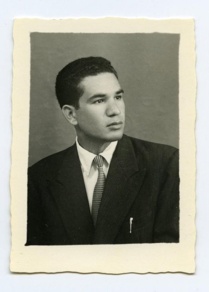 Jaballa Matar was an 18-year-old student at the Teachers’ College of Cyrenaica in Benghazi and the co-editor of its literary journal, The Scholar, when this photo was taken in 1957. He was taken from the family's Cairo apartment in the 1990s and has not been heard of since. Courtesy Hisham Matar.