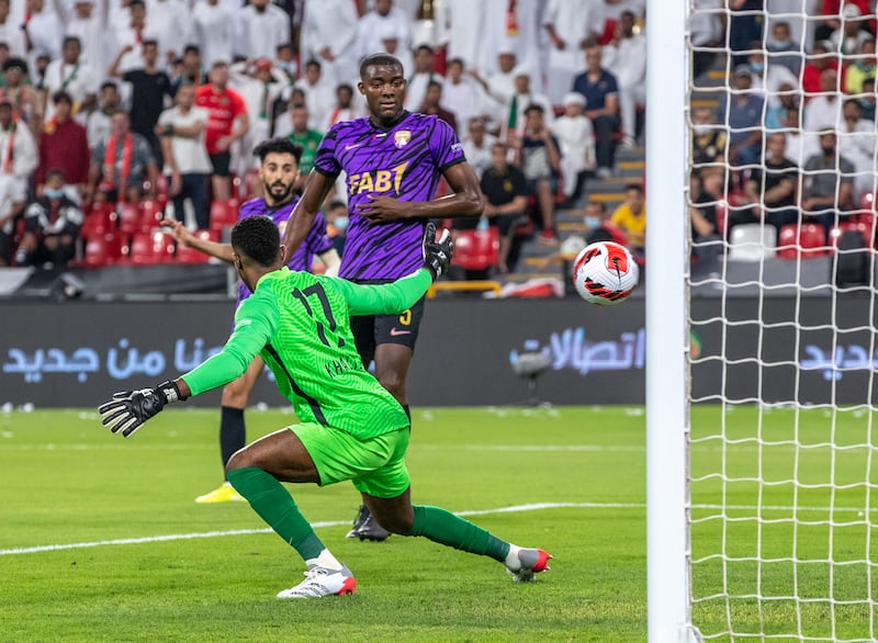 Shabab Al Ahli's first goal in the Pro League Cup final. 