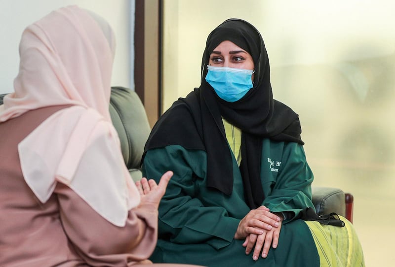 Abu Dhabi, United Arab Emirates, October , 2020   Cancer patient, Maryam at Tawam Hospital, Al Ain.
Victor Besa/The National
Section:  NA
Reporter:  Haneen Dajani